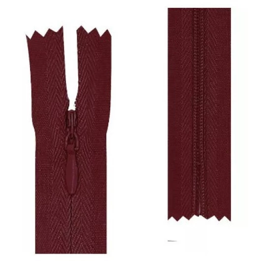 Ziper Imp Nylon Invisivel Zf 15 Cm C/10 Cor 527 - Bordo