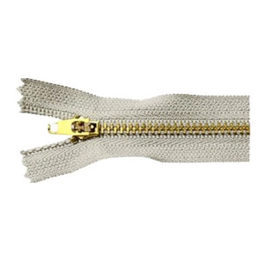 Ziper Imp Metal Ouro Fixo Zma 10Cm C/10 Cor 119 - Cinza Claro