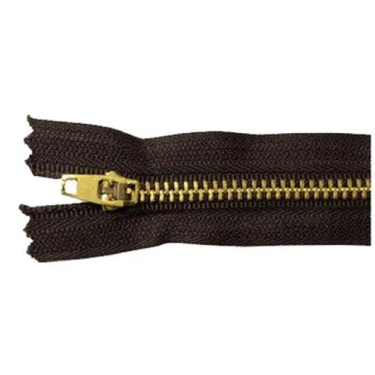 Ziper Imp Metal Ouro Fixo Zma 12Cm C/10 Cor 294 - Marrom Escuro