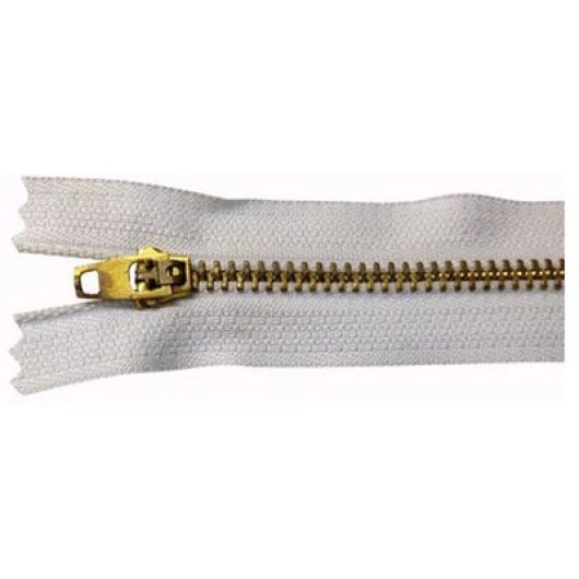Ziper Imp Metal Ouro Fixo Zma 18Cm C/10 Cor 101 - Branco