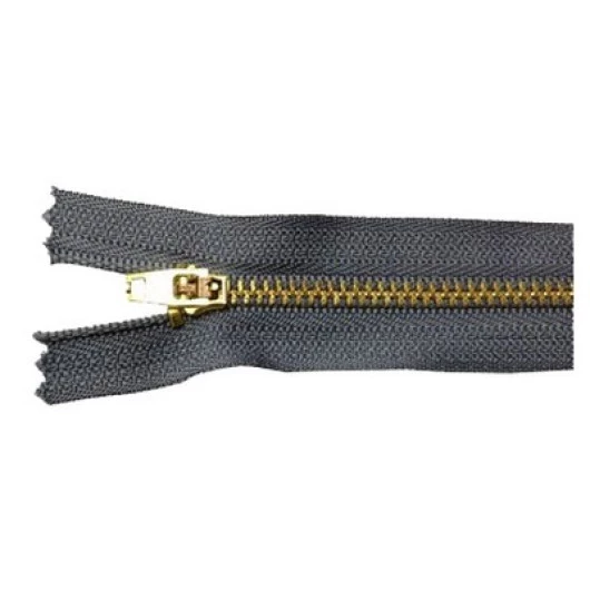 Ziper Imp Metal Ouro Fixo Zma 18Cm C/10 Cor 307 - Cinza Escuro