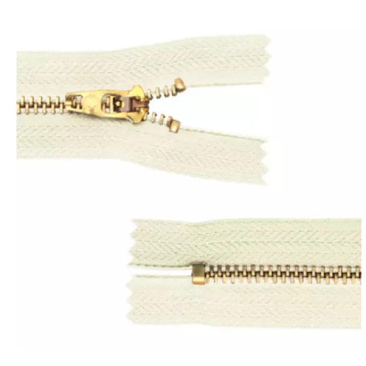 Ziper Circulo Metal N.4 15Cm C/10 Cor 801 - Off White