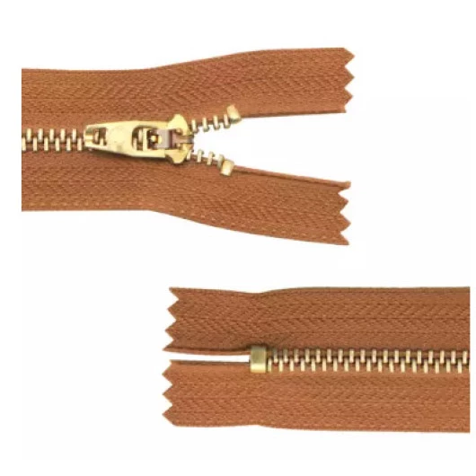 Ziper Circulo Metal N.4 18Cm C/10 Cor 856 - Castanha