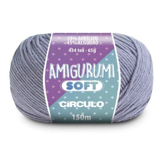 Linha Circulo Amigurumi Soft 150M Cor 2198 - Fumaca