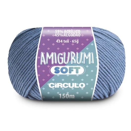 Linha Circulo Amigurumi Soft 150M Cor 2236 - Azurita