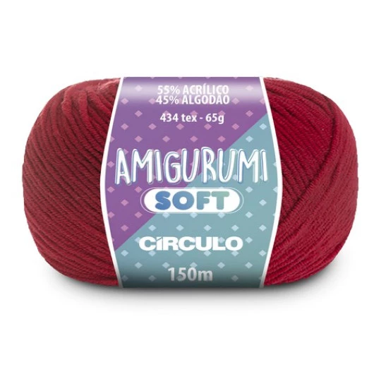 Linha Circulo Amigurumi Soft 150M Cor 3588 - Batom
