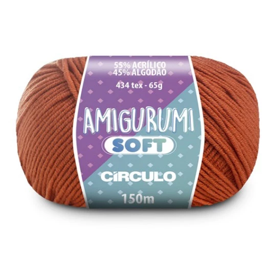 Linha Circulo Amigurumi Soft 150M Cor 4140 - Tijolo