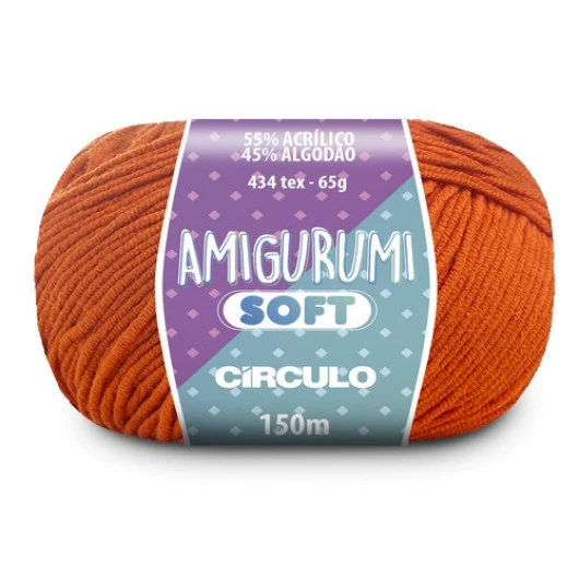 Linha Circulo Amigurumi Soft 150M Cor 4456 - Laranja