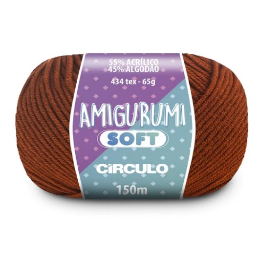 Linha Circulo Amigurumi Soft 150M Cor 7529 - Terracota