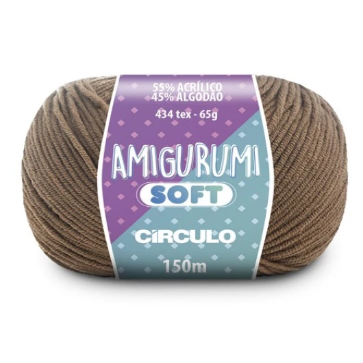 Linha Circulo Amigurumi Soft 150M Cor 7625 - Castanha