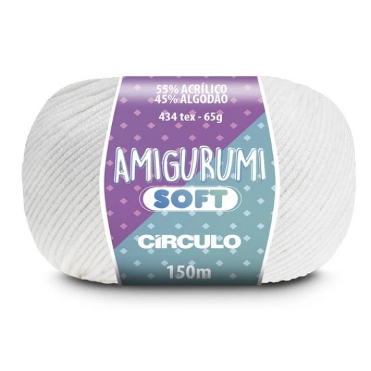 Linha Circulo Amigurumi Soft 150M Cor 8001 - Branco