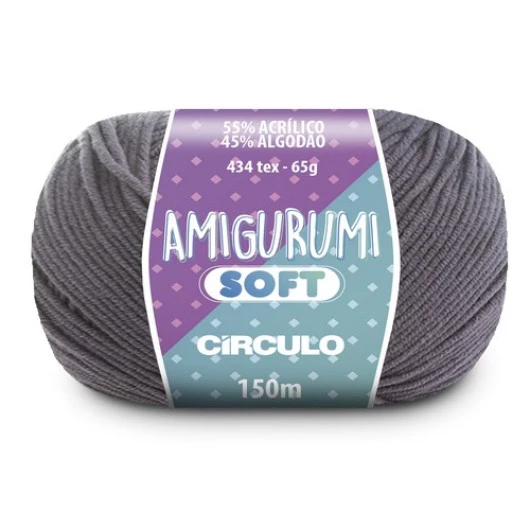 Linha Circulo Amigurumi Soft 150M Cor 8464 - Cinzelado