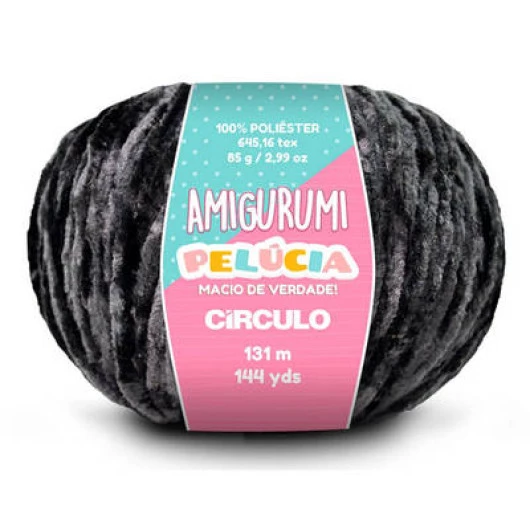 Linha Circulo Amigurumi Pelucia 131M Cor 8289 Super Black