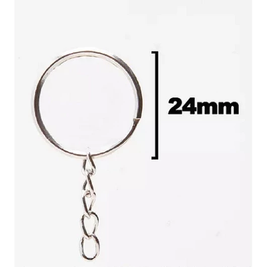 Argola Imp Nybc Chav.C/Corr 24Mm C/100 Cor Niquelado