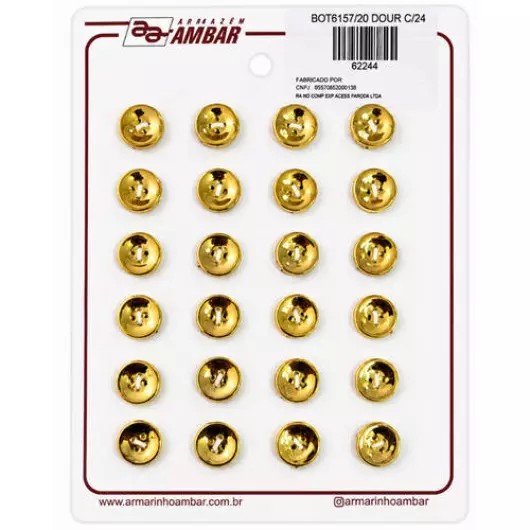BOTAO KR 6157/20 ABS DOURADO C/24