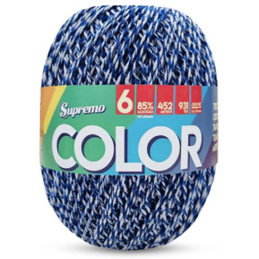 Barbante Supremo Color C/452M Cor 033 Royal-Branco