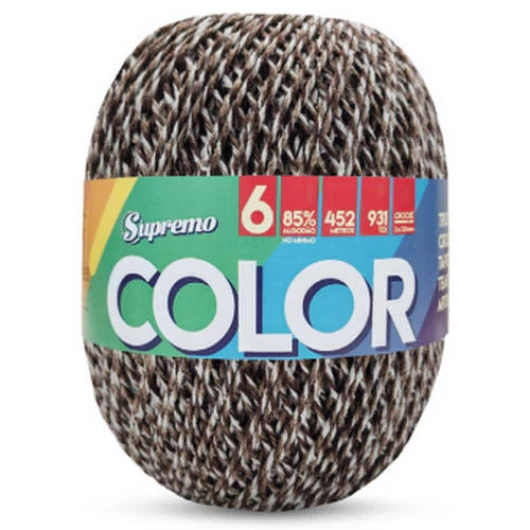 Barbante Supremo Color C/452M Cor 110 Marrom-Marrom Claro-Cru