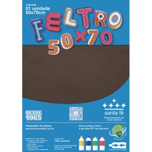Feltro Santa Fe Blister 180G/M2 50X70Cm Cor 27 Marrom Terra
