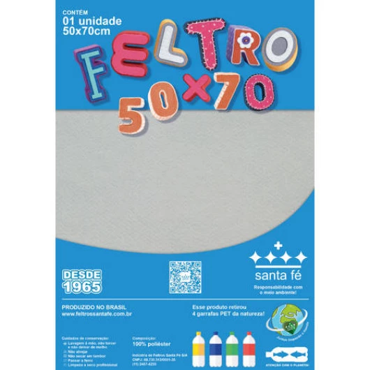 Feltro Santa Fe Blister 180G/M2 50X70Cm Cor 73 Gelo