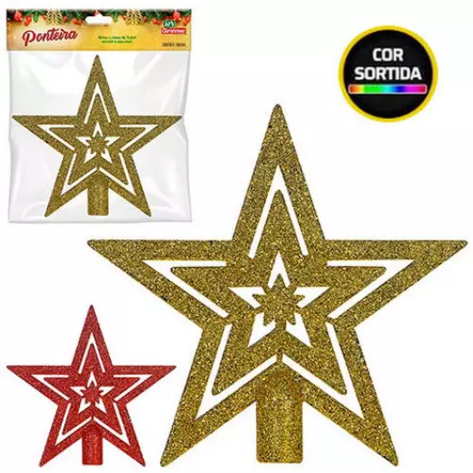 PONTEIRA ART ESTRELA GLITTER 14CM IZ1557