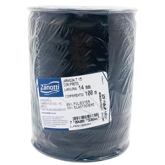 ELASTICO ZANOTTI JARAGUA PRETO 15 C/100M