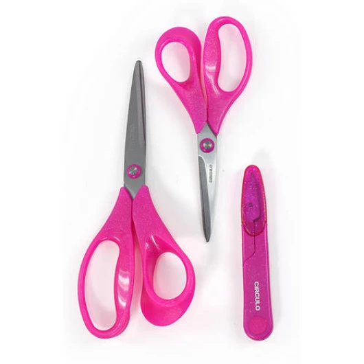 KIT TESOURA CIRCULO GLI EST10 PINK C/3