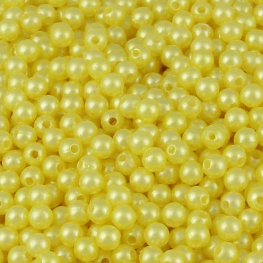 Contas Perola Luli  6Mm 500G Cor Amarelo