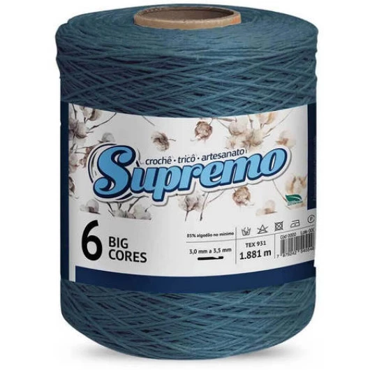 Barbante Supremo Big Cores 6 C/1800G Cor 552 Azul Petroleo