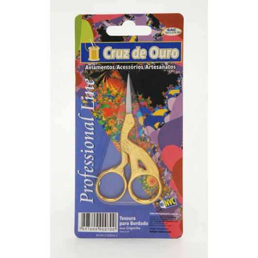 TESOURA CRUZ DE OURO PASSARO DOURADA 700