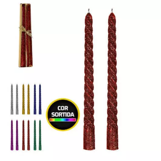VELA ART GLITTER ESPIRAL 20CM Z2186 C/2
