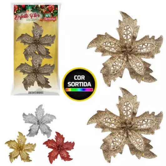 ENF.ART FLOR GLITTER 11CM ZC305 C/2