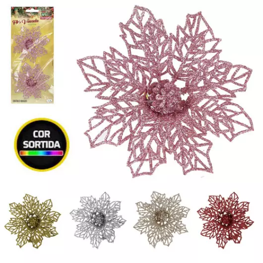 ENF.ART FLOR VAZ GLITTER 10CM ZC837 C/2