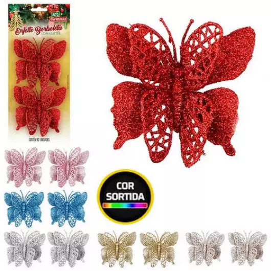 ENF.ART BORBOLETA GLITTER 10CM ZC839C/2