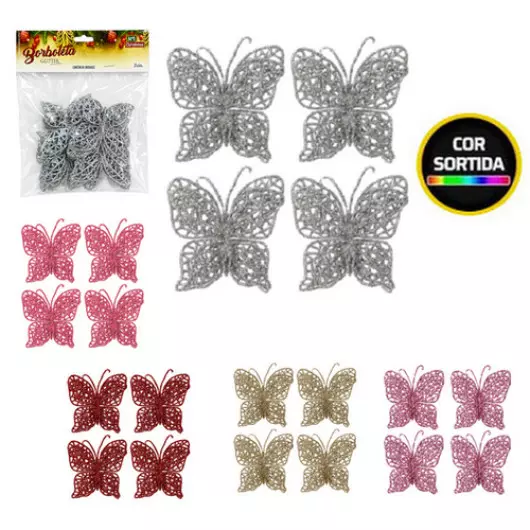 ENF.ART BORBOLETA GLITTER 7CM ZCN0977C/4