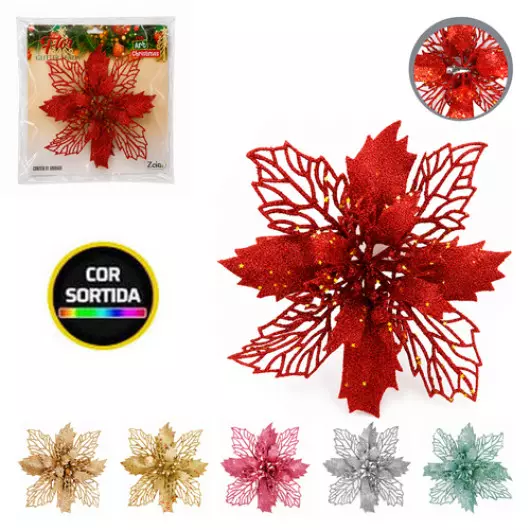 ENF.ART FLOR GLITTER RENDA17CM ZCN2205