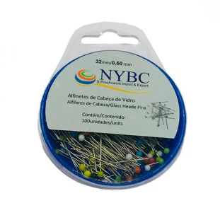 ALFINETE NYBC CAB VIDRO CV 32MM C/100