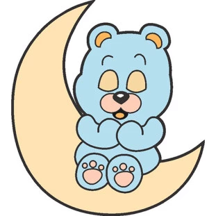 Aplique Visa Vs 0029 Urso Na Lua C/2 Cor Azul
