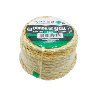 CORDA APAEB SISAL  8MM 5/16 NAT BABY 15M