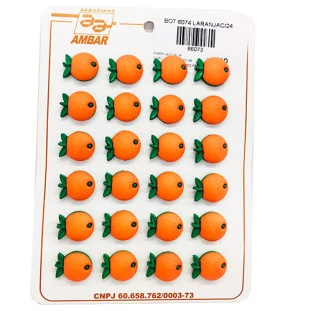 BOTAO KR INF.6074 LARANJA NYLON C/24
