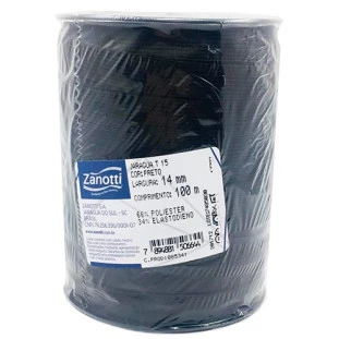 ELASTICO ZANOTTI JARAGUA PRETO 15 C/100M