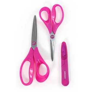 KIT TESOURA CIRCULO GLI EST10 PINK C/3