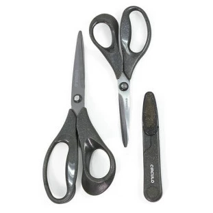KIT TESOURA CIRCULO GLI EST20 PRETO C/3