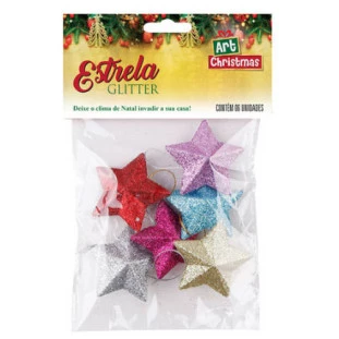 ENF.ART ESTRELA 4,5CM GLITTER ZC879 C/6