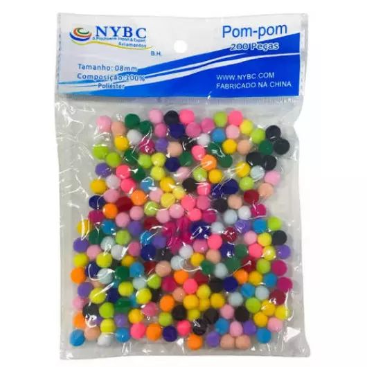 Pompom Imp Nybc 08Mm C/200 Cor Mix - Mult