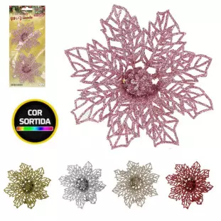 ENF.ART FLOR VAZ GLITTER 10CM ZC837 C/2