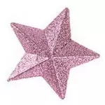 Enf.Art Estrela 7Cm Glitter Zc881 C/4 Cor Rose