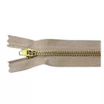 Ziper Imp Metal Ouro Fixo Zma 10Cm C/10 Cor 297 - Bege Areia