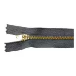 Ziper Imp Metal Ouro Fixo Zma 10Cm C/10 Cor 307 - Cinza Escuro